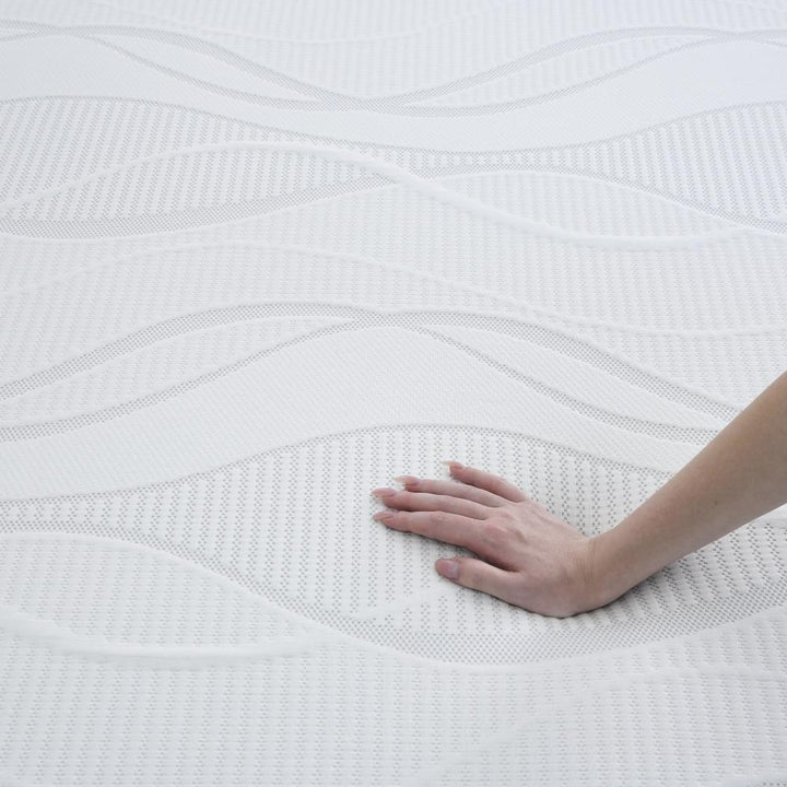 Durable 10-inch mattress with gel memory foam and springs -  White/Black  -  California King