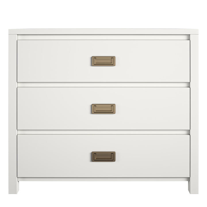 Monarch Hill Haven 3 Drawer Dresser with Gold Drawer Pulls  -  White
