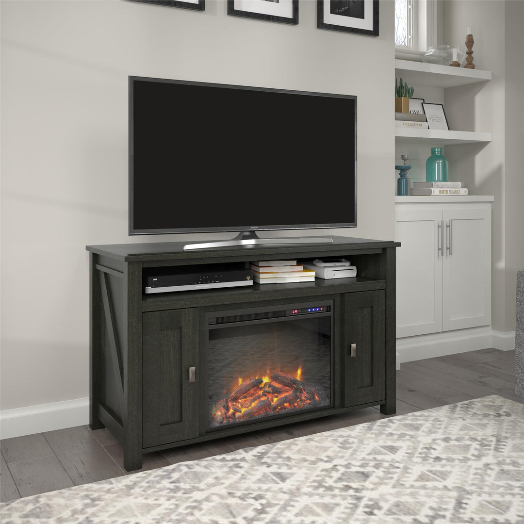 Farmington TV Console for Medium Sized TVs -  Black Oak