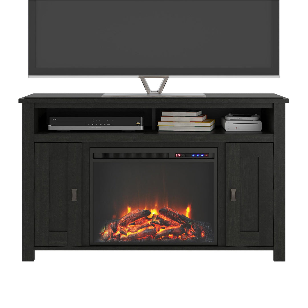 Durable Electric Fireplace TV Console for 50 Inch TV -  Black Oak