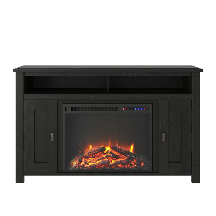 Modern Farmington Fireplace TV Console -  Black Oak