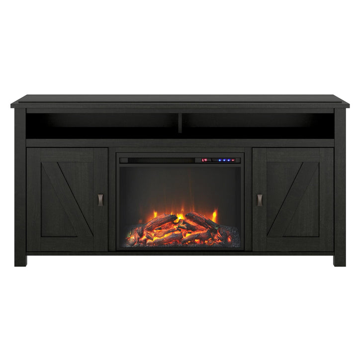 Farmington Electric Fireplace TV Console for TVs up to 60 Inch - Black Oak