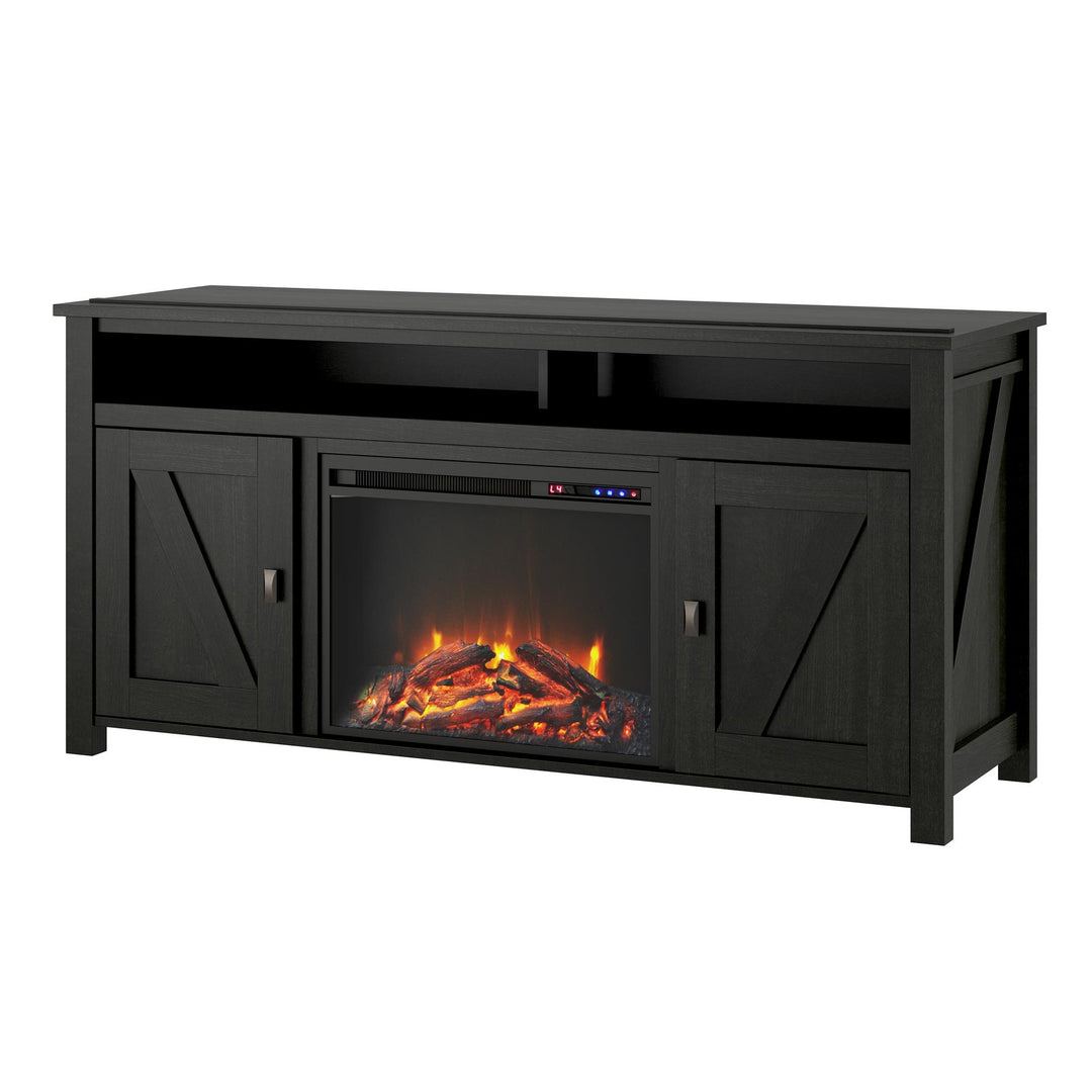 Farmington Electric Fireplace TV Console for TVs up to 60 Inch - Black Oak