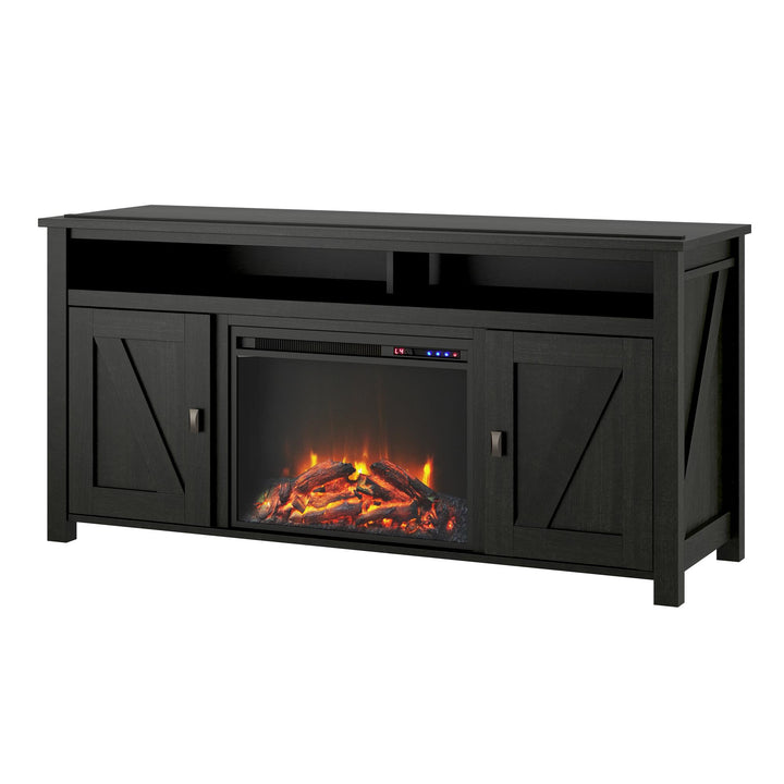 Farmington Electric Fireplace TV Console for TVs up to 60 Inch - Black Oak