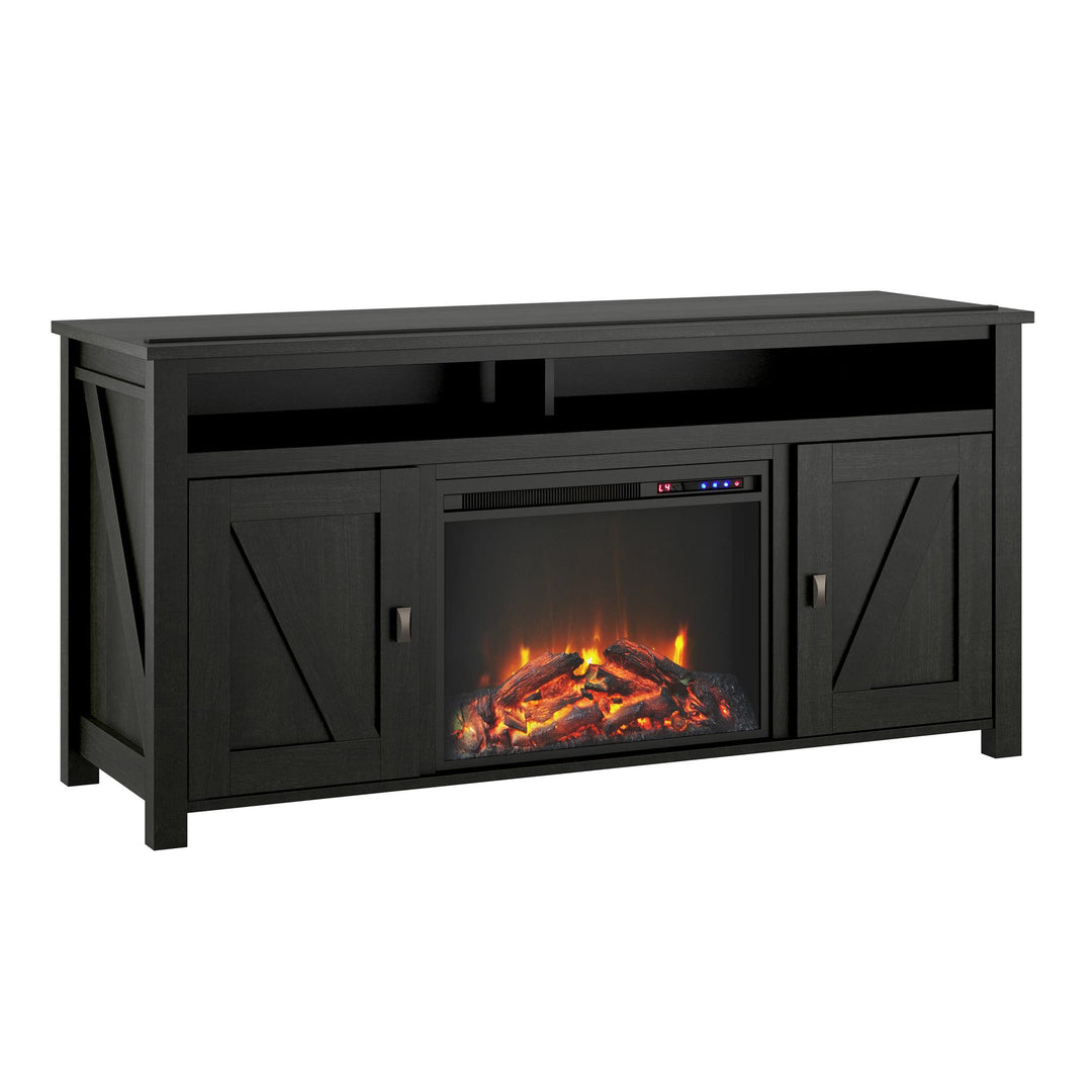 Farmington Electric Fireplace TV Console for TVs up to 60 Inch - Black Oak