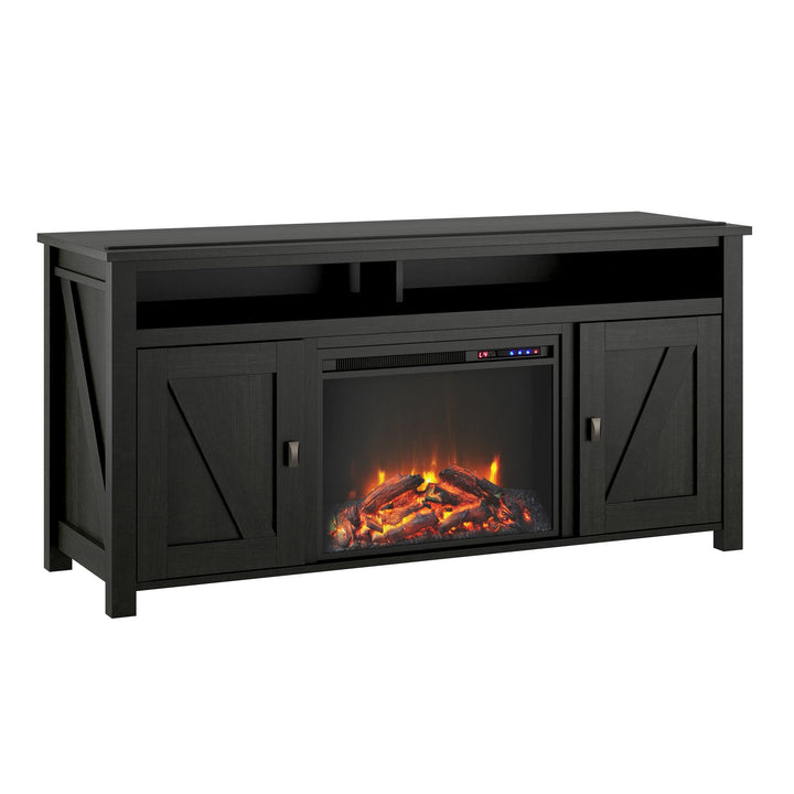 Farmington Electric Fireplace TV Console for TVs up to 60 Inch - Black Oak