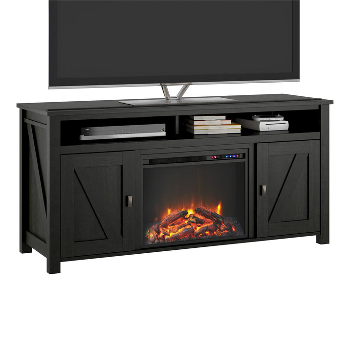 Farmington Electric Fireplace TV Console for TVs up to 60 Inch - Black Oak
