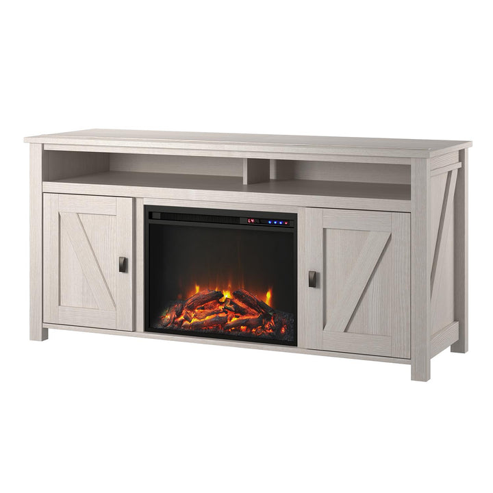 Farmington Electric Fireplace TV Console for TVs up to 60 Inch - Ivory Oak