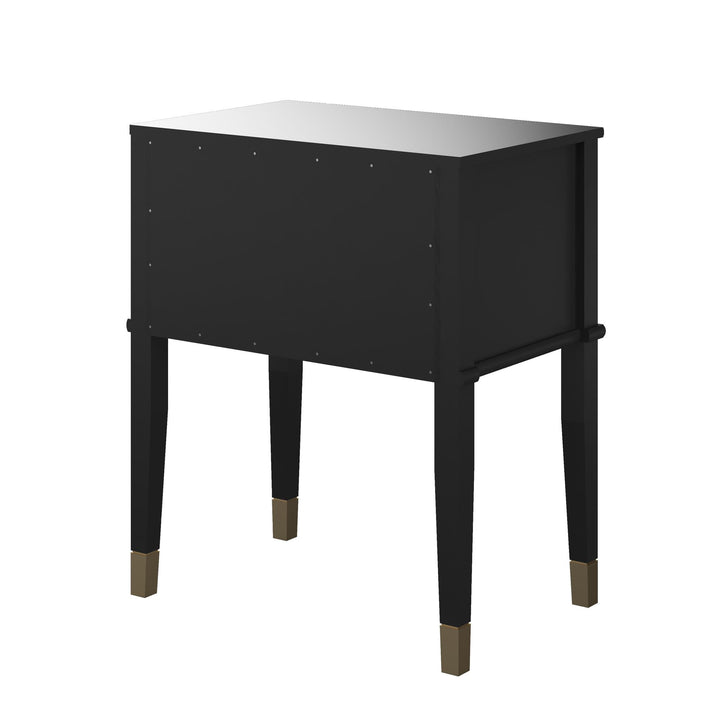 Westerleigh 2 Drawer Nightstand with Gold Accents - Black