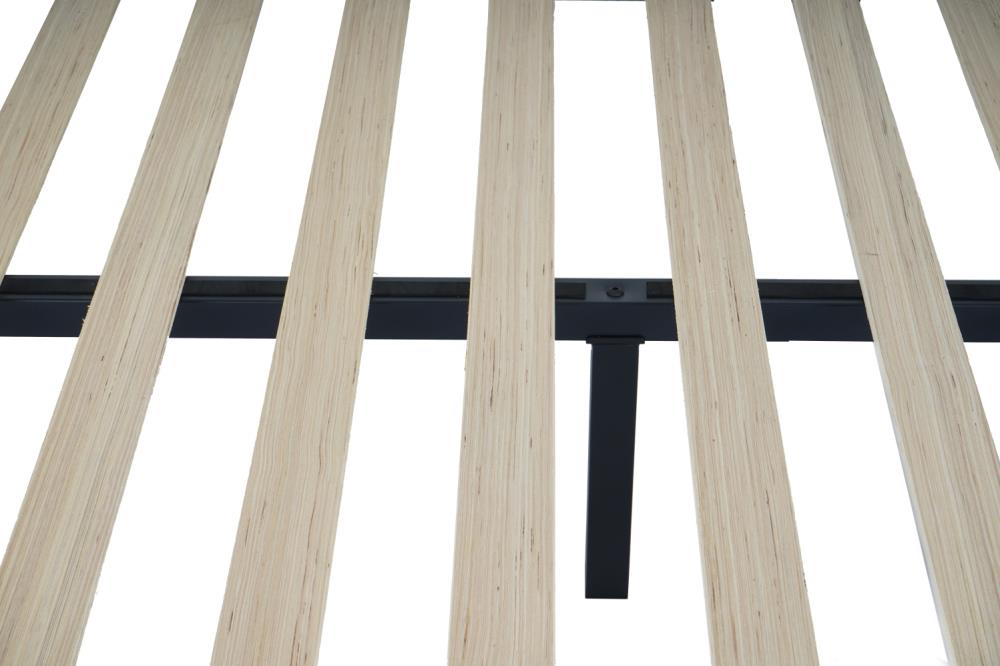 Baja Metal Platform Bed Frame with Slats - Black - Queen