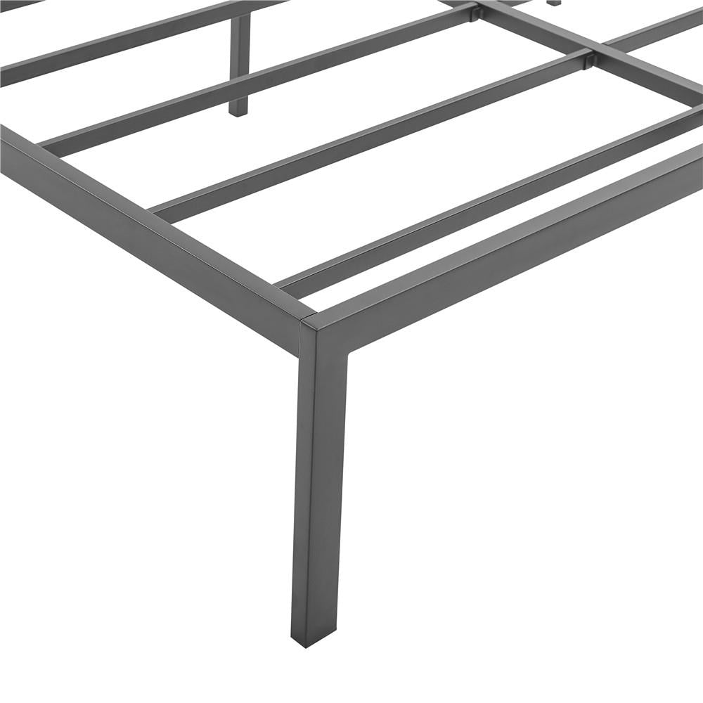 Embassy Metal Platform Bed Frame with Slats - Black - Full