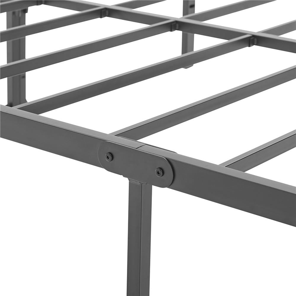 Embassy Metal Platform Bed Frame with Slats - Black - Queen