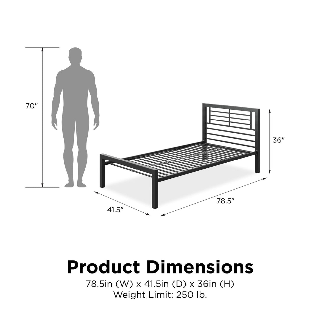 Twin Metal Bed - Black - Twin