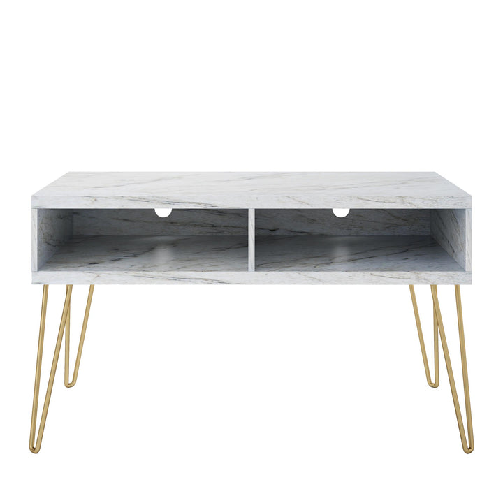 Athena TV Stand for TVs up to 42 Inches - White marble