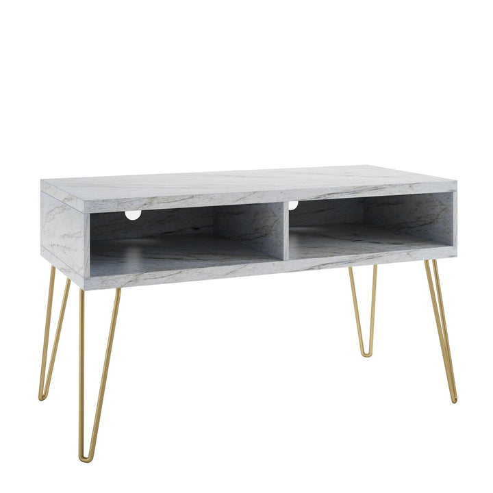 Athena TV Stand for TVs up to 42 Inches - White marble