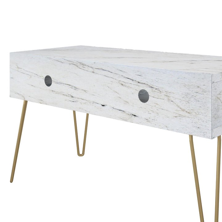 Athena TV Stand for TVs up to 42 Inches - White marble