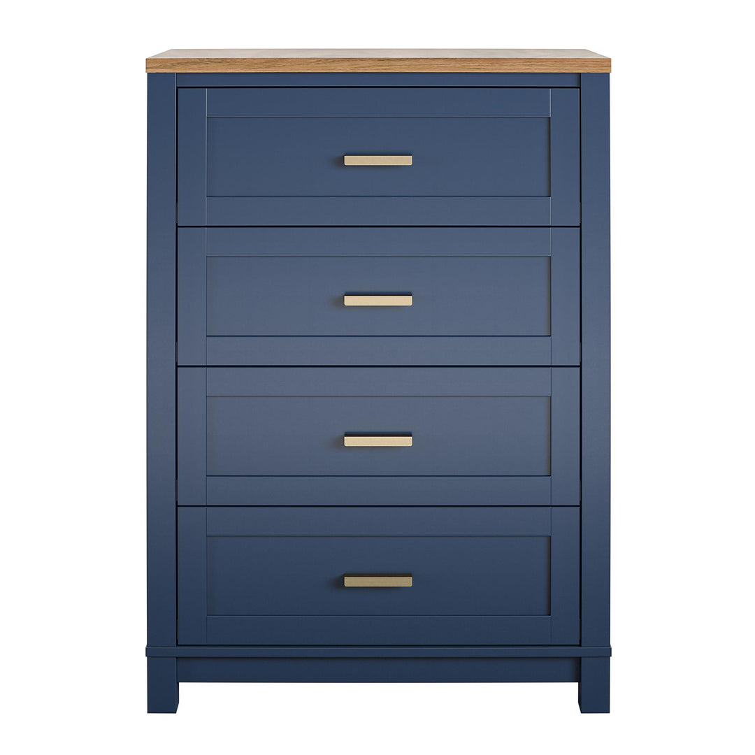 Armada 4 Drawer Dresser with Gold Knobs - Navy