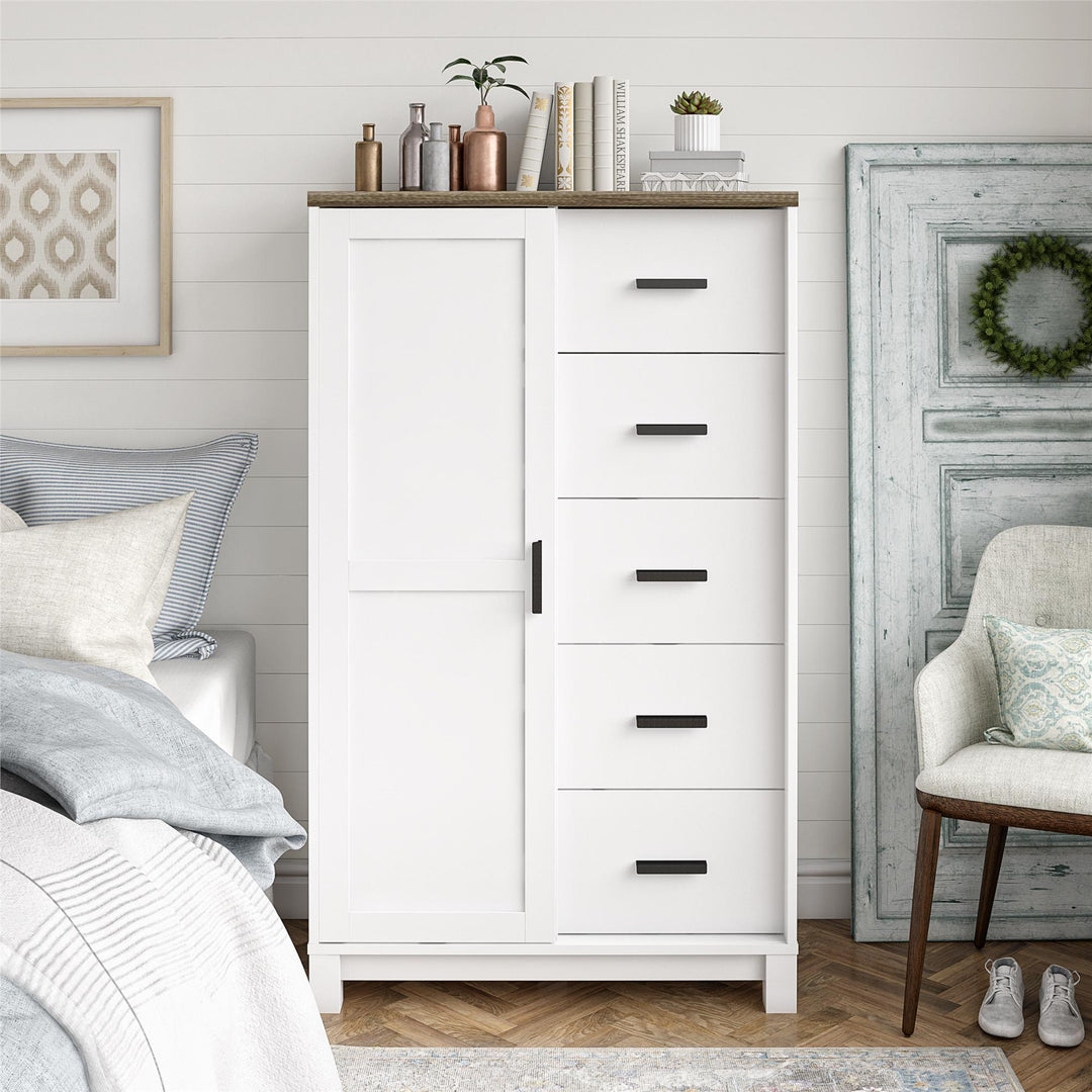 Chapel Hill Gentlemen's Chest with 5 Drawers - White
