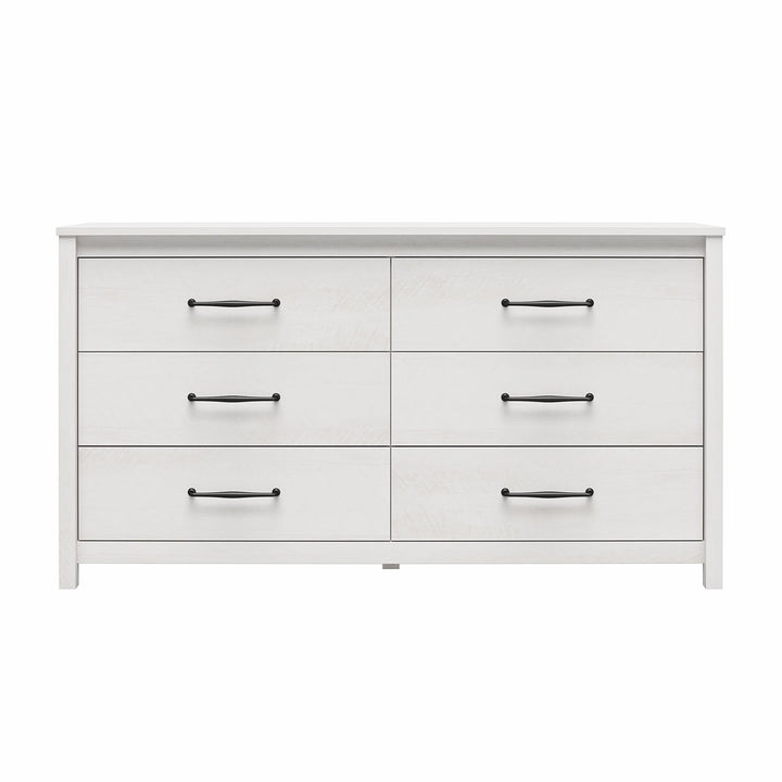 Augusta 6 Drawer Wide Dresser with Easy SwitchLock™ Assembly - Ivory Oak