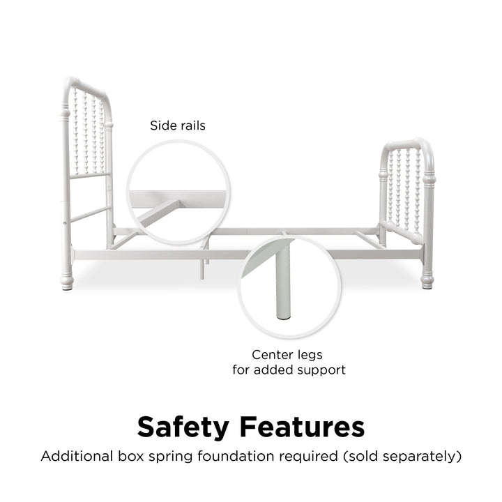 Jenny Lind Metal Bed with Twist Spindles - White - Twin