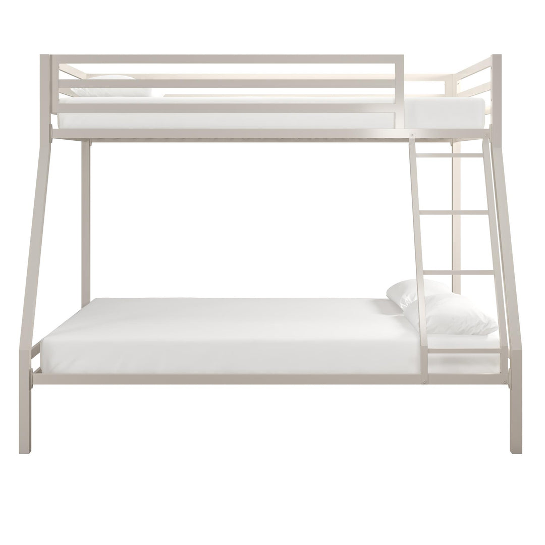 Sturdy metal frame with twin and full beds -  White 