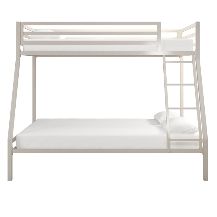 Sturdy metal frame with twin and full beds -  White 