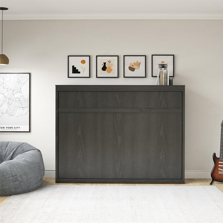 Paramount Full Size Daybed Murphy Bed - Black Oak - Full