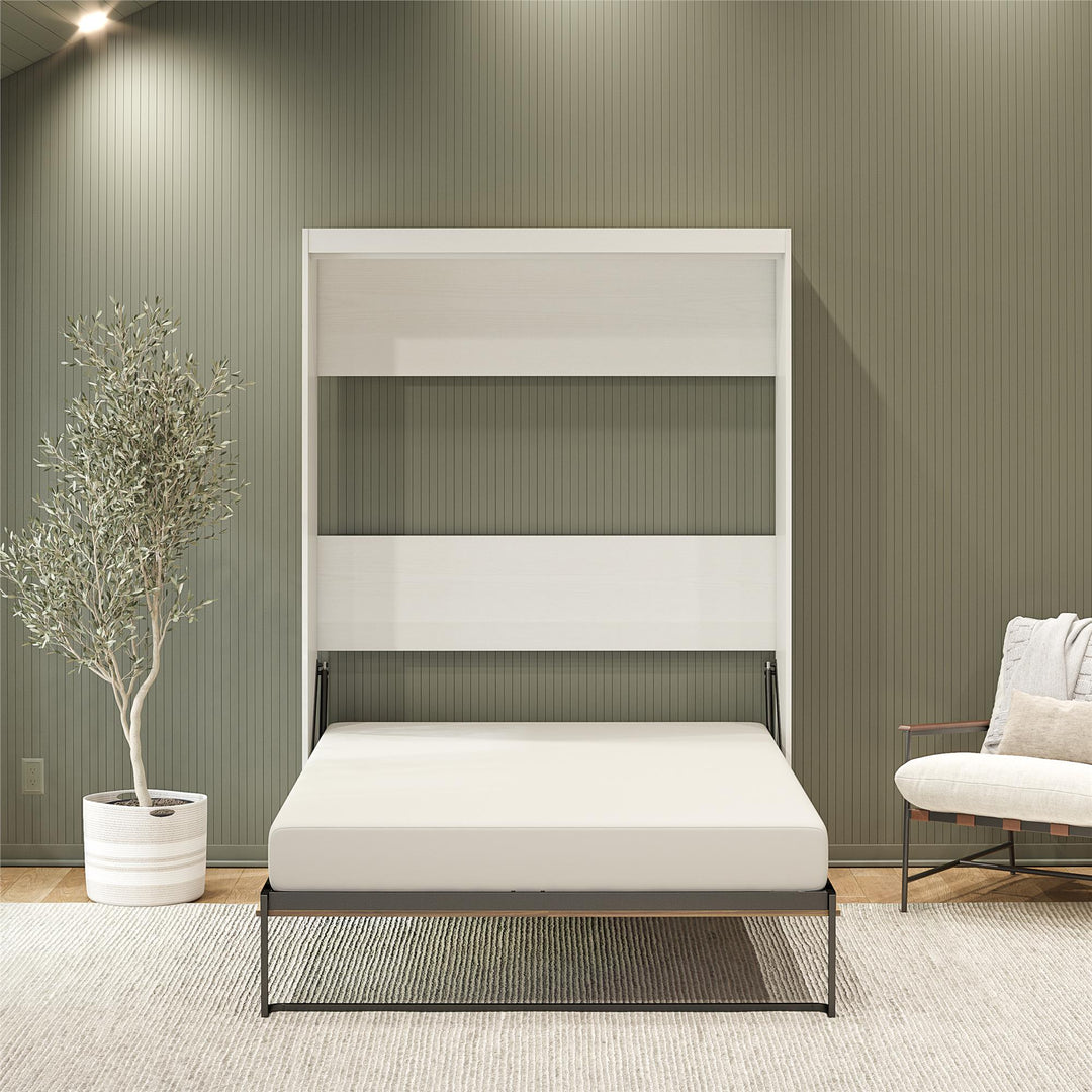 Pinnacle 2-Tone Murphy Bed with Decorative Door Front - Walnut - Queen