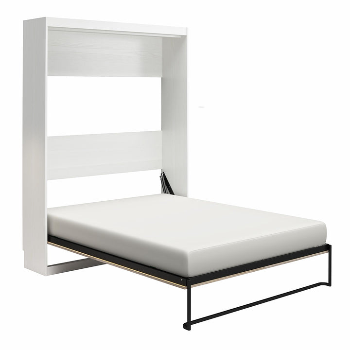 Pinnacle 2-Tone Murphy Bed with Decorative Door Front - Ironwood - Queen