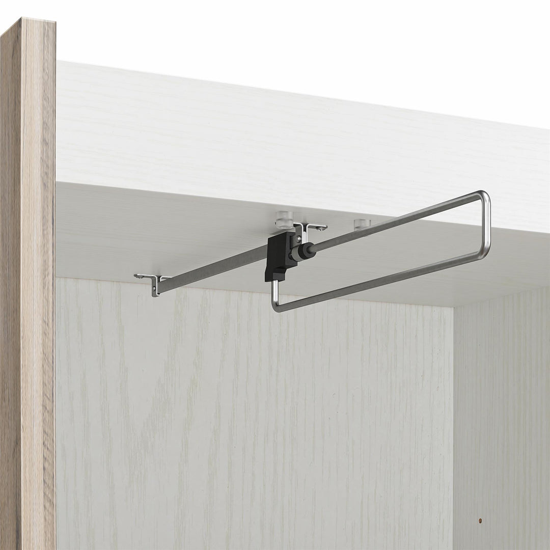 Pinnacle Murphy Bed Bundle with 2 Wardrobe Side Cabinets - Gray Oak - Queen
