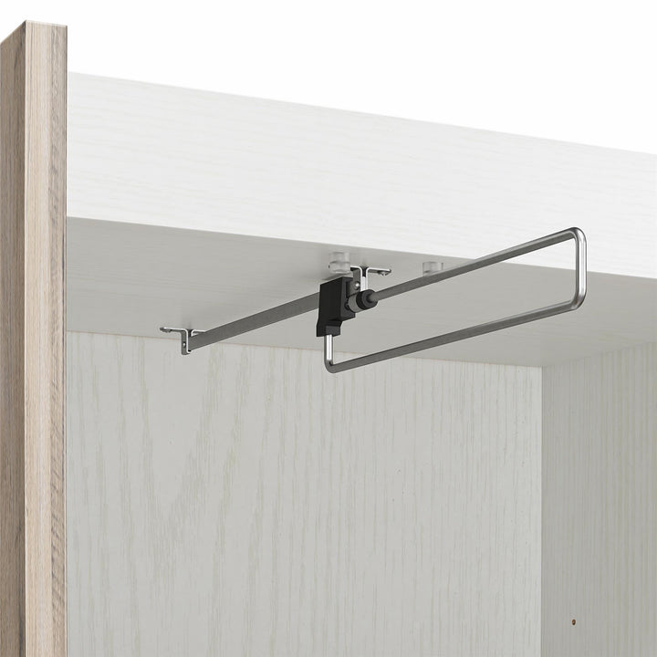 Pinnacle Murphy Bed Bundle with 2 Wardrobe Side Cabinets - Gray Oak - Queen