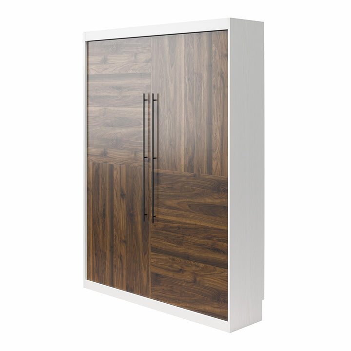 Pinnacle 2-Tone Murphy Bed with Decorative Door Front - Walnut - Full