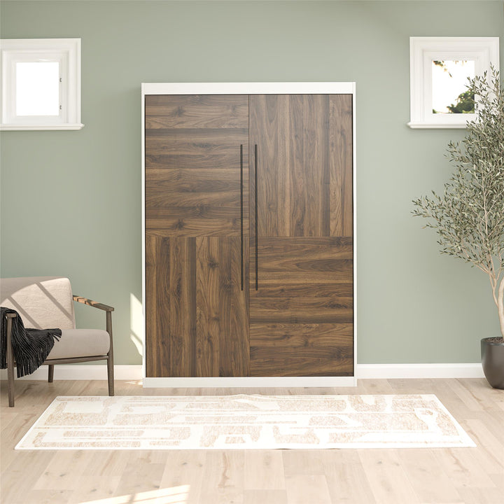 Pinnacle 2-Tone Murphy Bed with Decorative Door Front - Walnut - Full