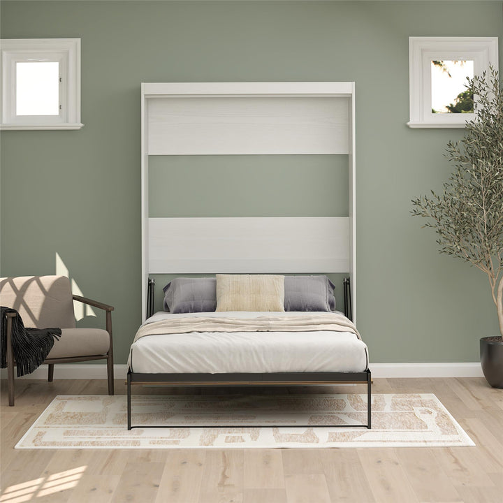Pinnacle 2-Tone Murphy Bed with Decorative Door Front - Walnut - Full