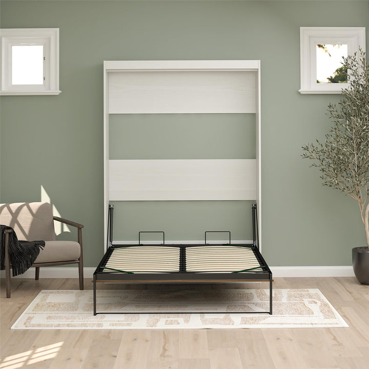 Pinnacle 2-Tone Murphy Bed with Decorative Door Front - Walnut - Full