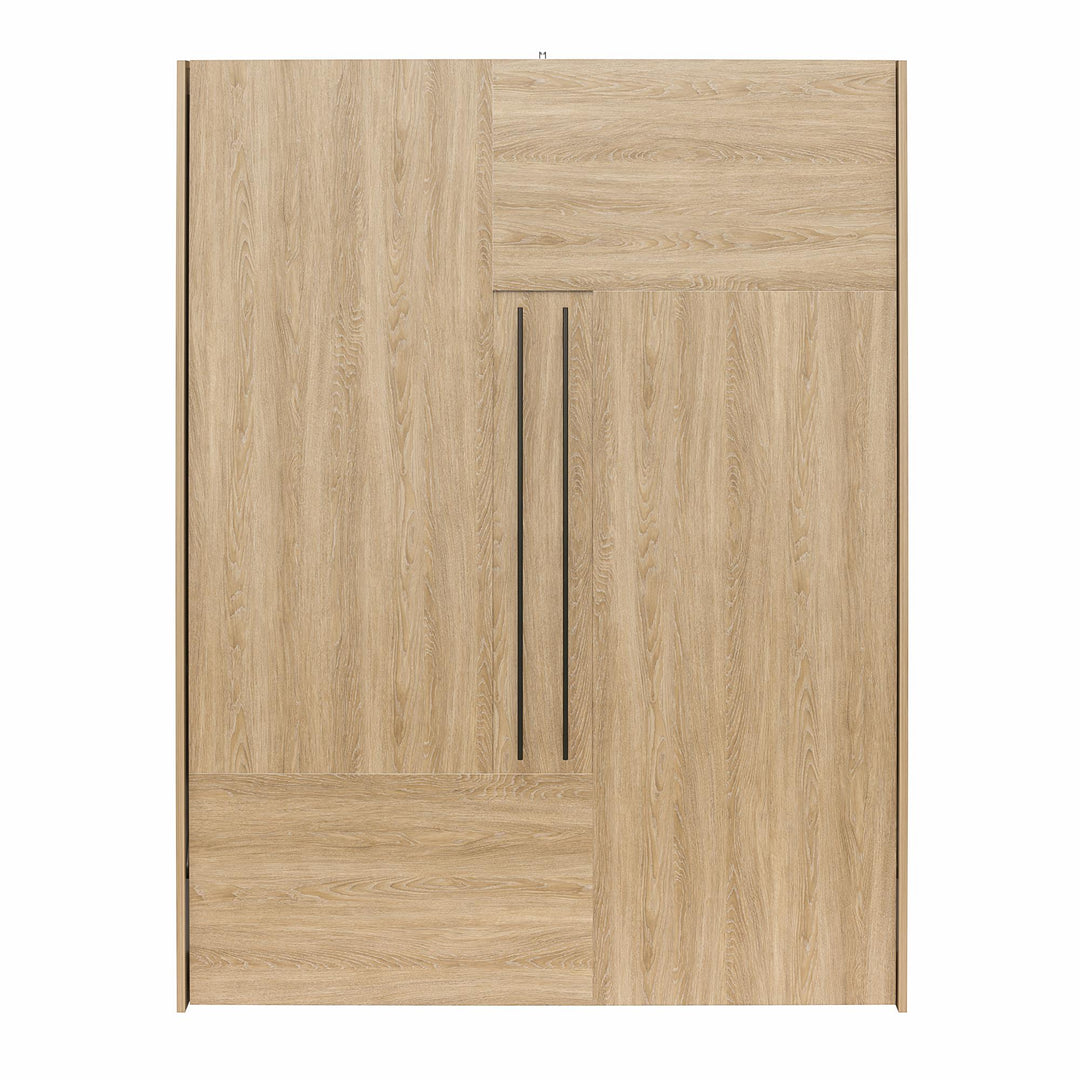 Holly Hills Murphy Bed with Gallery Shelf - Light Oak - Queen
