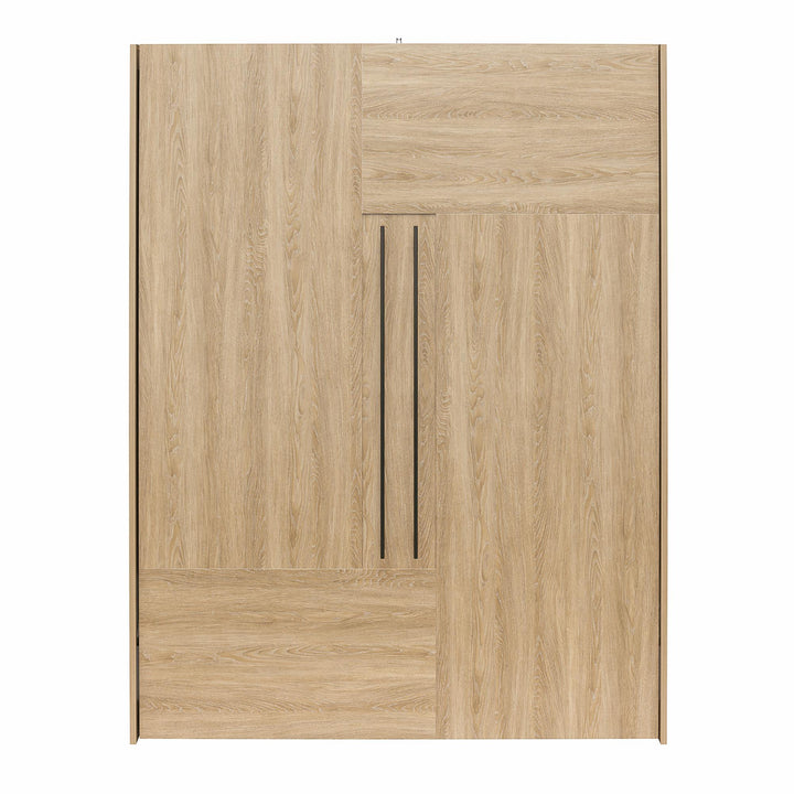 Holly Hills Murphy Bed with Gallery Shelf - Light Oak - Queen