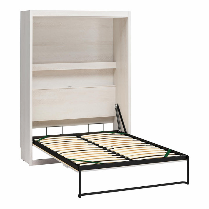 Farmington Murphy Bed with Open Shelf - Ivory Oak - Full