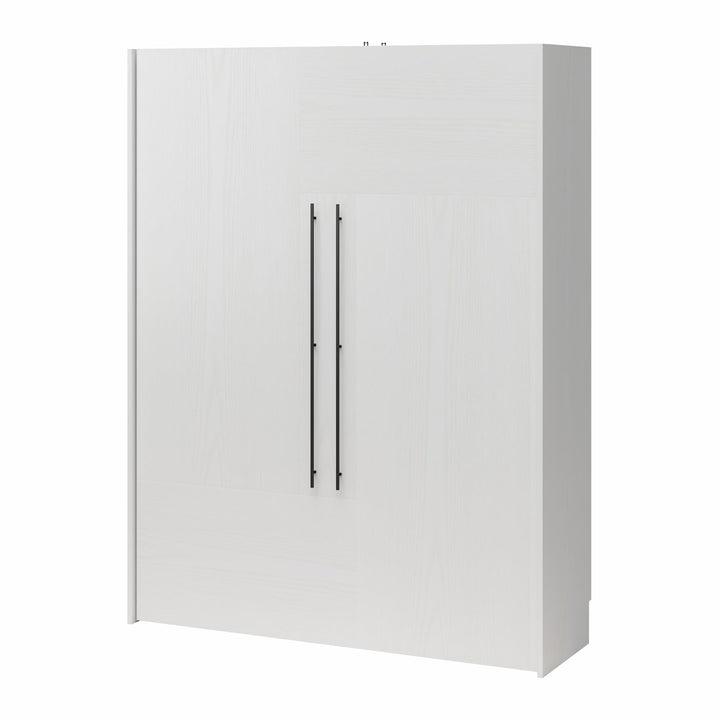 Holly Hills Murphy Bed with Gallery Shelf - White Pine - Queen
