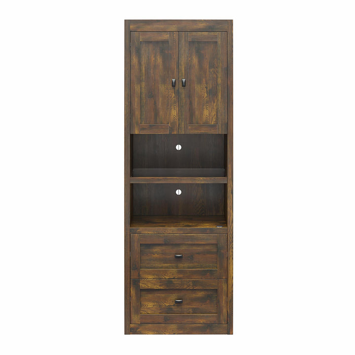 Farmington Murphy Bed Bundle with 2 Side Cabinets - Century Barn Pine - Full