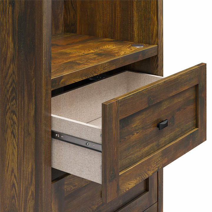 Farmington Murphy Bed Bundle with 2 Side Cabinets - Century Barn Pine - Full