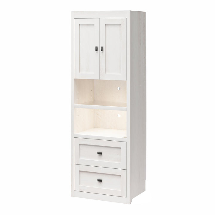 Farmington Murphy Bed Bundle with 2 Side Cabinets - Ivory Oak - Full