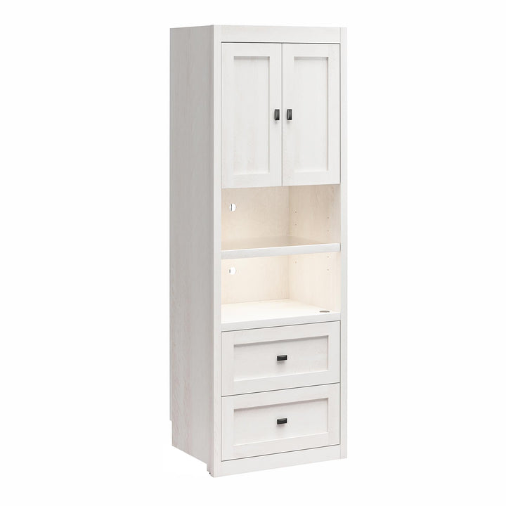 Farmington Murphy Bed Bundle with 2 Side Cabinets - Ivory Oak - Full