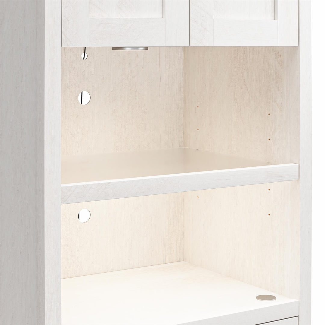 Farmington Murphy Bed Bundle with 2 Side Cabinets - Ivory Oak - Full