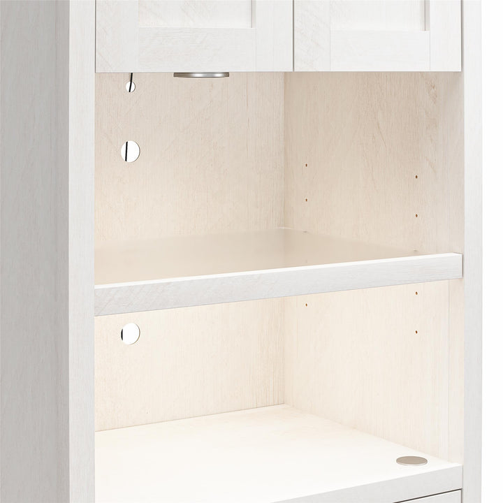 Farmington Murphy Bed Bundle with 2 Side Cabinets - Ivory Oak - Full