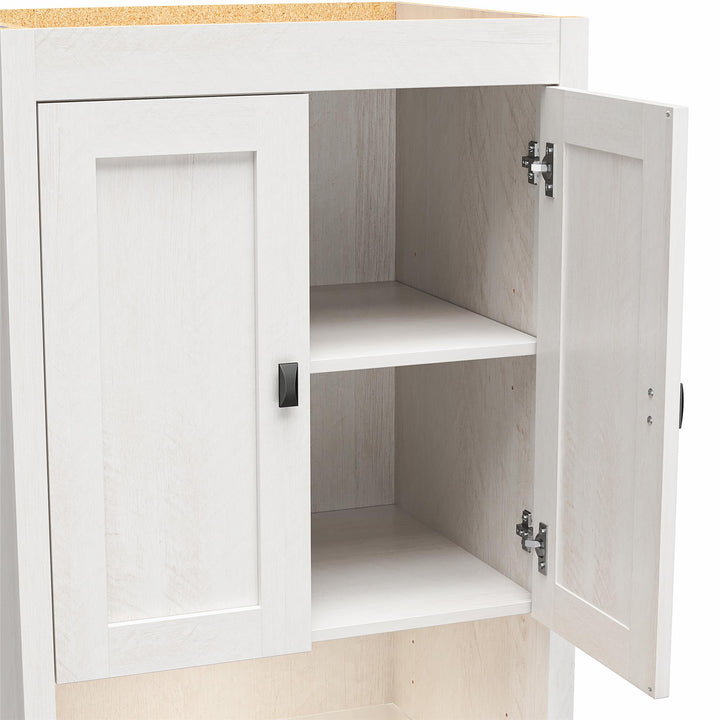 Farmington Murphy Bed Bundle with 2 Side Cabinets - Ivory Oak - Full