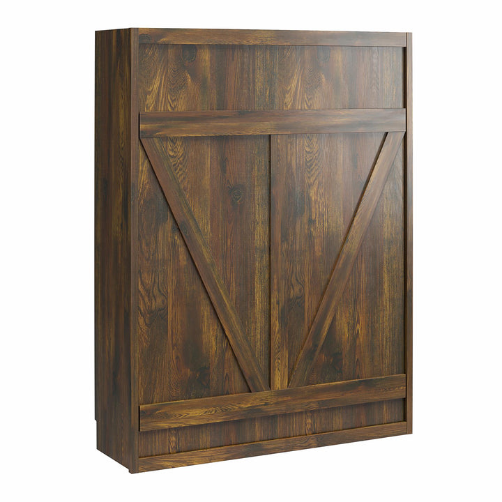 Farmington Murphy Bed with Open Shelf - Century Barn Pine - Queen