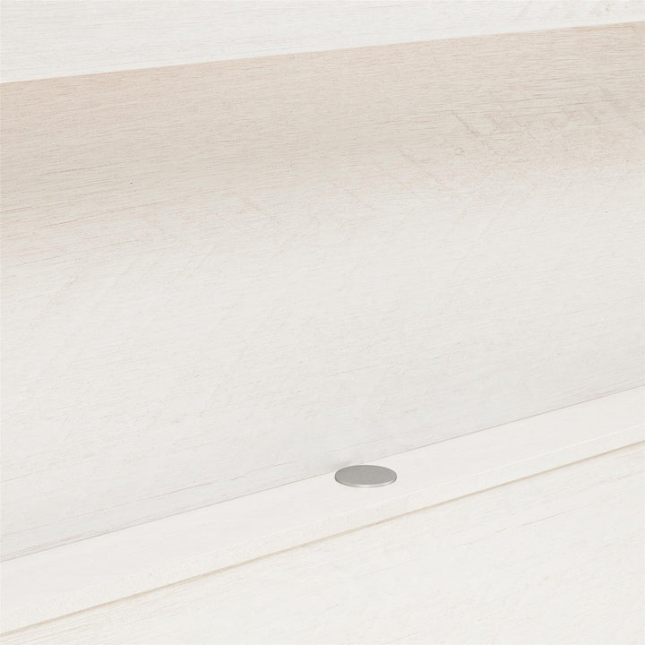 Farmington Murphy Bed with Open Shelf - Ivory Oak - Queen