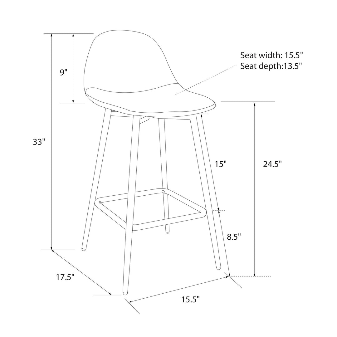 Copley Upholstered Counter Stool - Light Gray