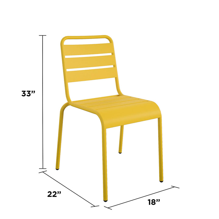 Poolside Gossip June Outdoor/Indoor Stacking Dining Chairs, Set of 2 - Yellow - 2-Pack